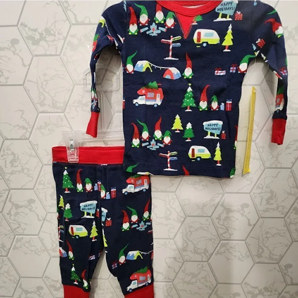 New Lot of two Christmas Pajamas Set Size 12 months